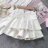 Girls Skirt New Fashionable Spring and Summer Elastic Waist Casual Simple Solid Color Sweet Girls Mini Skirts