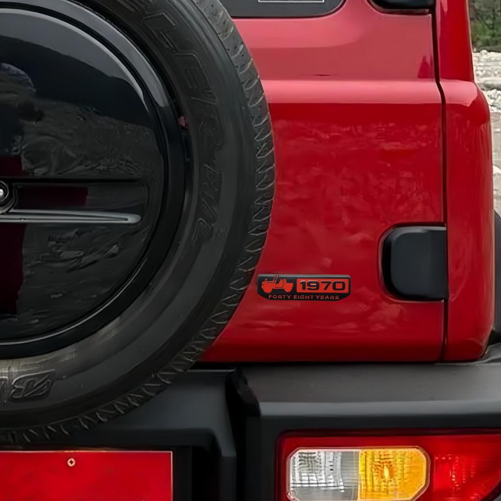 1Pc 3D Metal 1970 Commemorative Mark Car Body/Car Sider Fender/Car Rear Trunk Emblem Badge Sticker for Jimny JB23 JB43 JB64 JB74