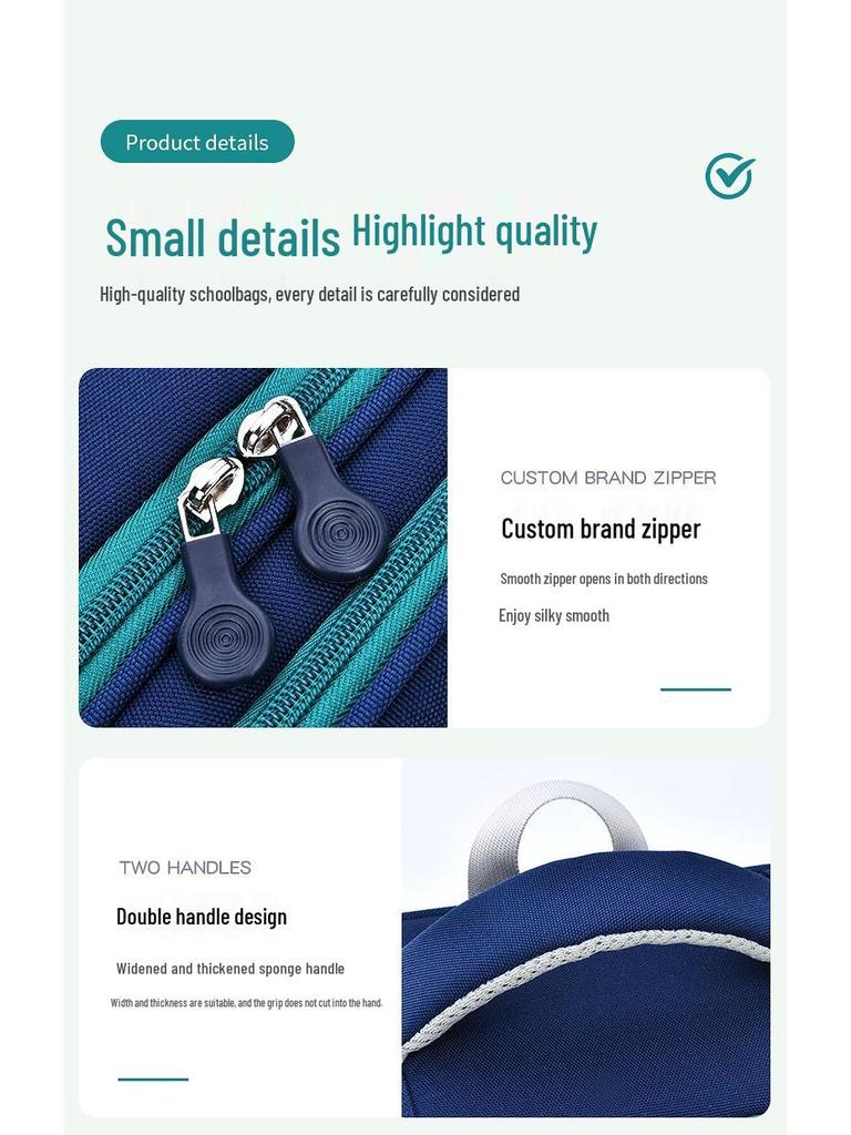 Lightweight Waterproof Backpack with Spine Protection for Kids Ages 6-12, Suitable for Grades 1-6