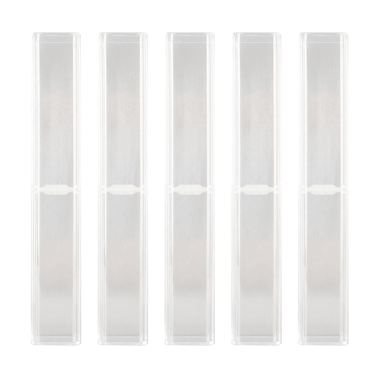 

5 шт. Прозрачный пенал Компактный размер Портативный Прочный пластиковый Прозрачный пенал для офиса школы