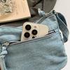 Lightweight Denim Zipper Crossbody Bag Stitching Line Embroidery Decoration Bag Hot Sale Casual Youth Women's Shoulder Bags