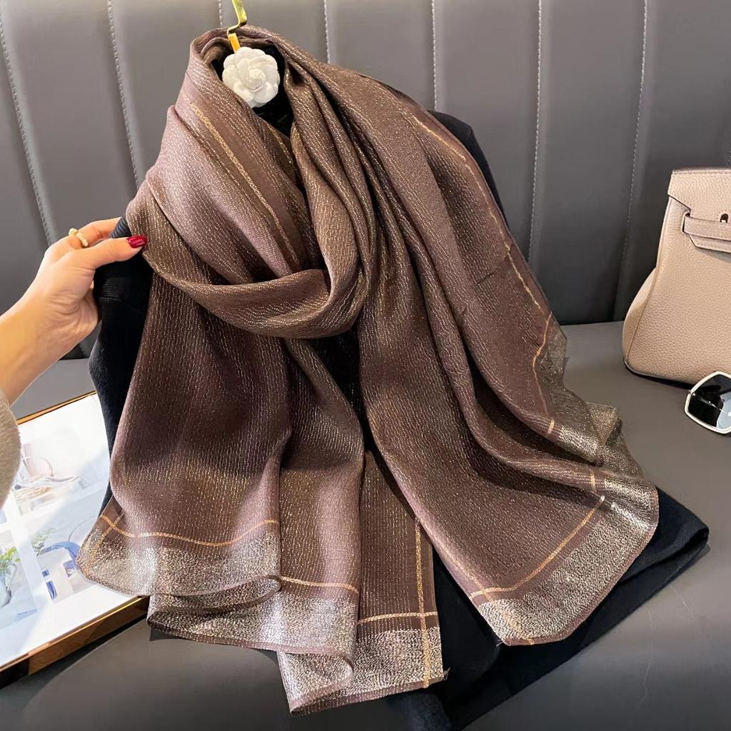 Women S Long Imitation Silk Scarf Warm Fashion Shawl For Autumn Winter