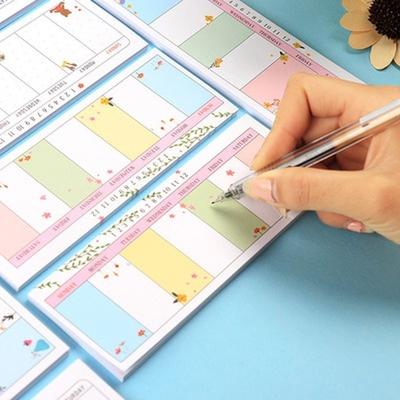 3 adet Kawaii Haftalık Plan Kağıdı Scrapbooking Çıkartmaları Yapışkan Not Kırtasiye Okul Malzemeleri Not Defteri
