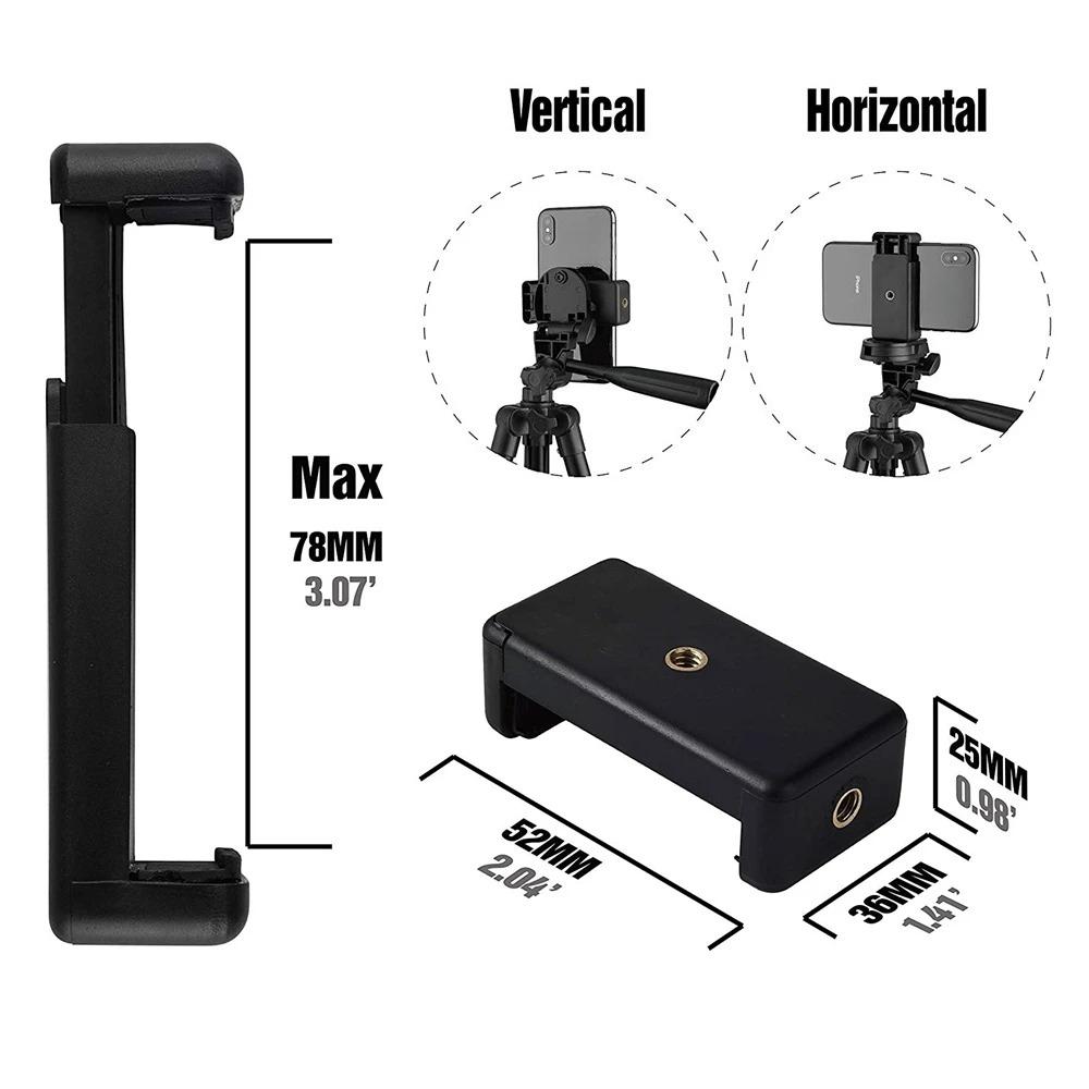 Universal Phone Tripod Mount 1/4" Screw Adjustable Smartphone Clamp Holder for Mobile Phone Stand Bracket Accessories