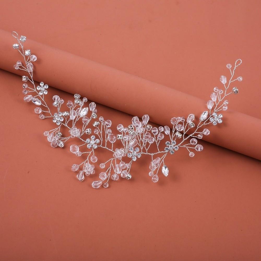 Elegant Rhinestone Bride Headdress Sparkling Handmade Photography Headband Flower French Style Wedding Wreath Hair Jewelry
