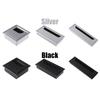 Aluminum Alloy Grommet Hole Cover Outlet Port with Black Brush Rectangle Wire Cable Holder For PC Office Table Desk