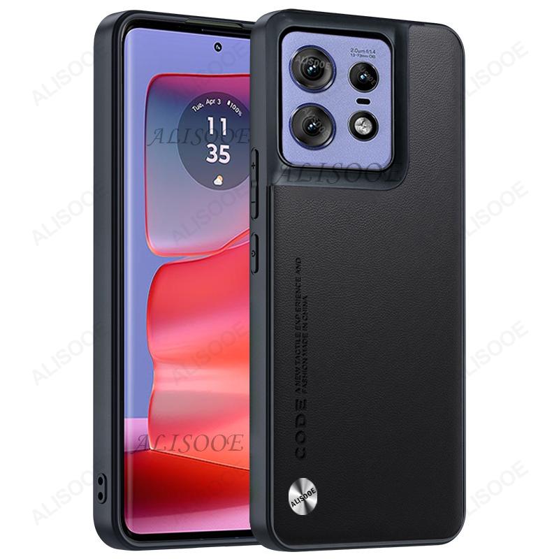 Shockproof Funda for Motorola Edge 50 Pro G14 G54 G84 Case Fiber Texture PU-Leather Cover for Moto Edge 50 Pro 40 Neo G24 Capa