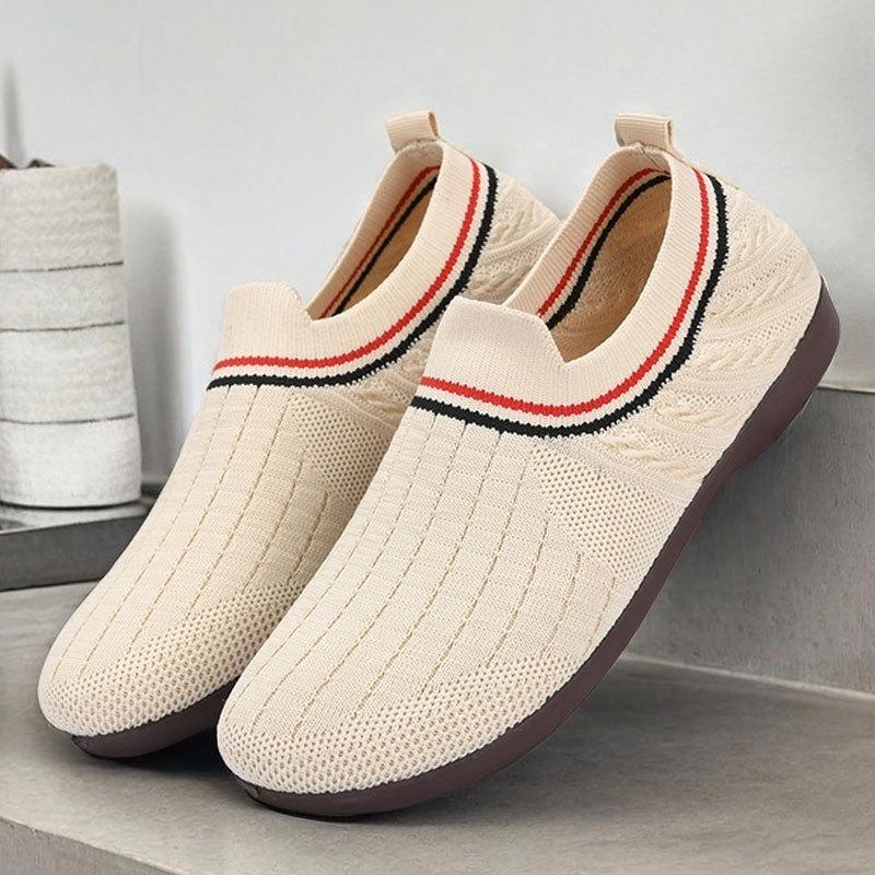 Spring/Summer 2025 Women's Fashion Slip-on Flat Bottom Breathable Shoes for Middle-Aged & Elderly