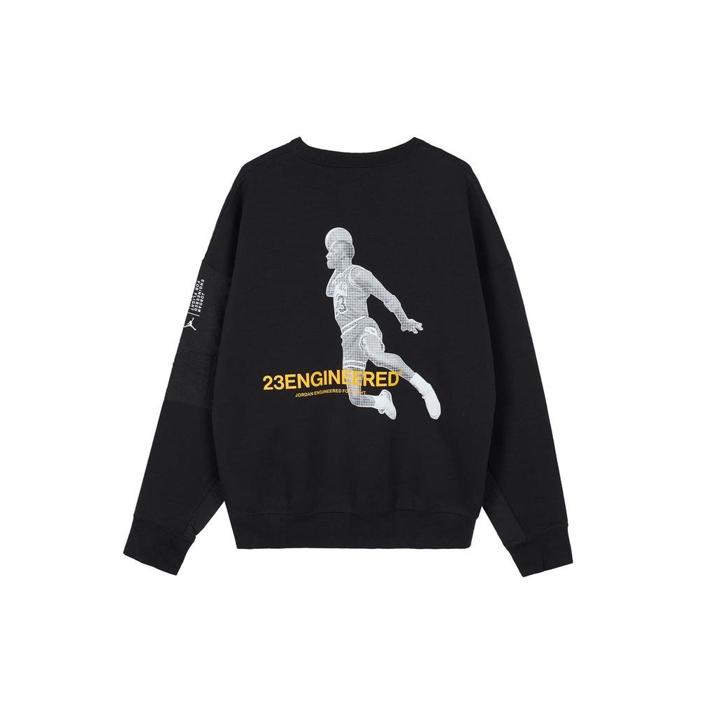 Jordan Casual Knit Crew Neck Basketball Cartoon Sweatshirt Men Tops Black DD3899-010