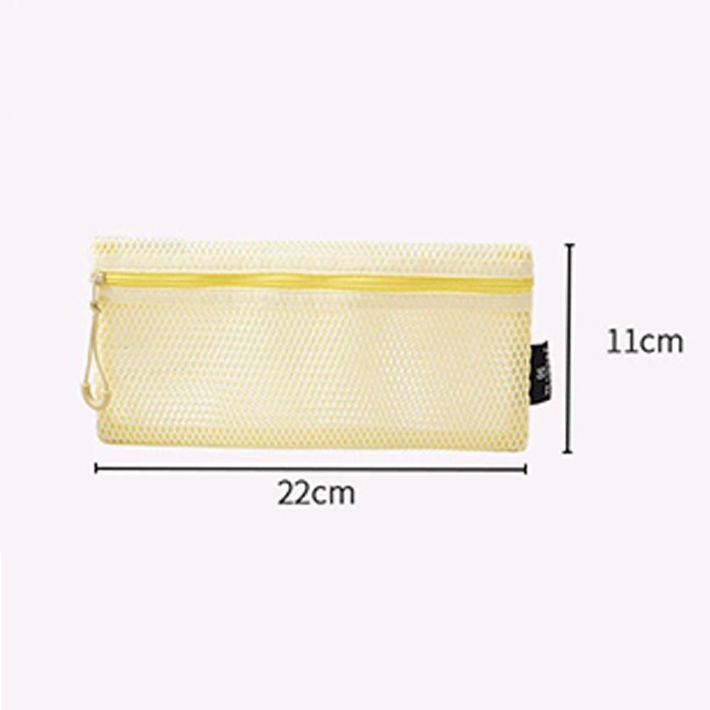 Mesh Cosmetic Bag Dopamine Double Layer Zipper Coin Purse Large Capacity Transparent Travel Toiletry Bag for Women Girls