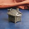 Antique Brass Cottage Sandalwood Incense Burner Creative Desktop Ornament Thatched House Copper Sculpture Decoration Ol