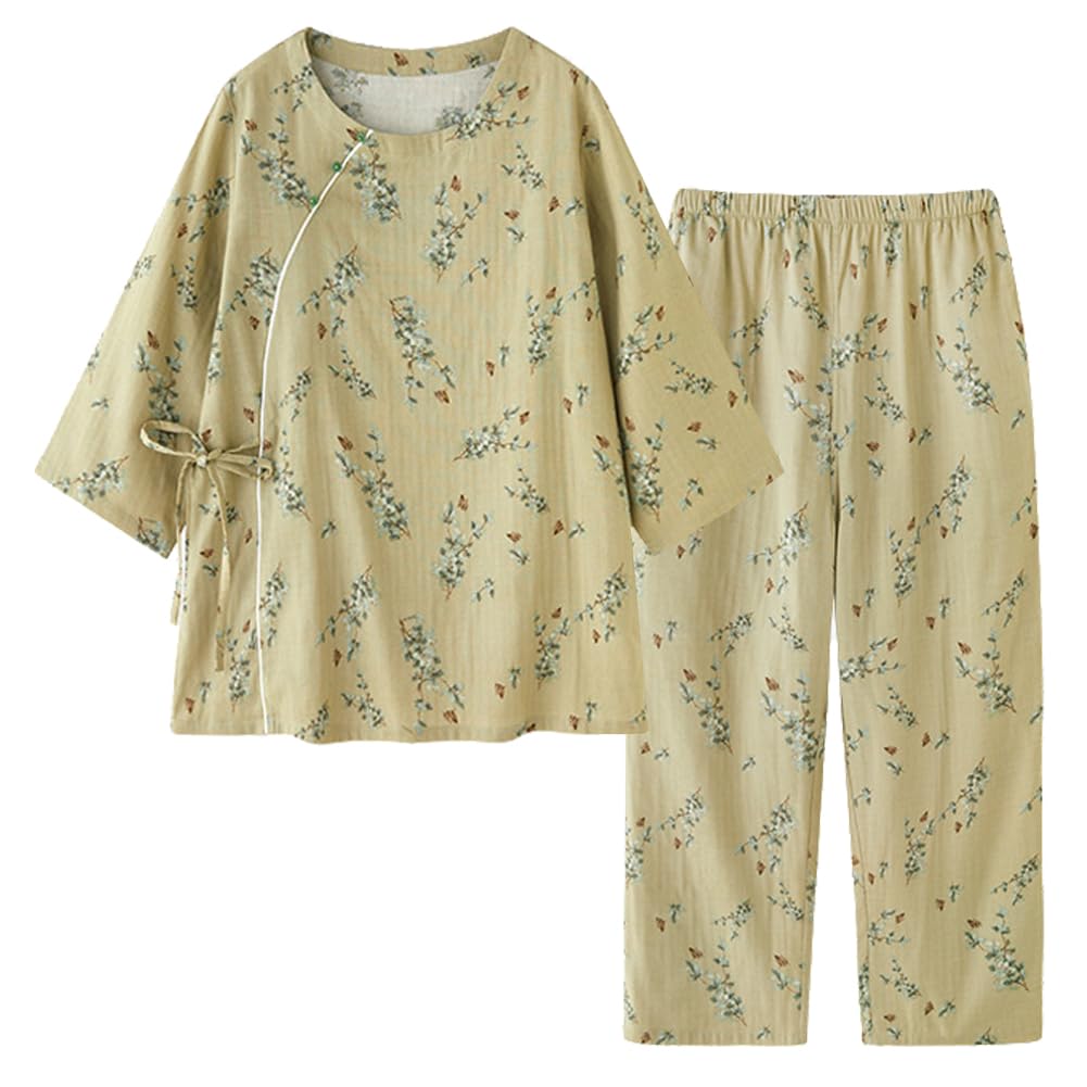 

Euyqs Cotton Pajamas Tree Branch Women s (JP, Alphabet, M, Green)