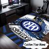 Custom Name Inter Milan Crest Rug for Living Room, Game Rooms, Office, Bedroom, Floor Mat Playful Design, Fan Gifts Christmas Decor
