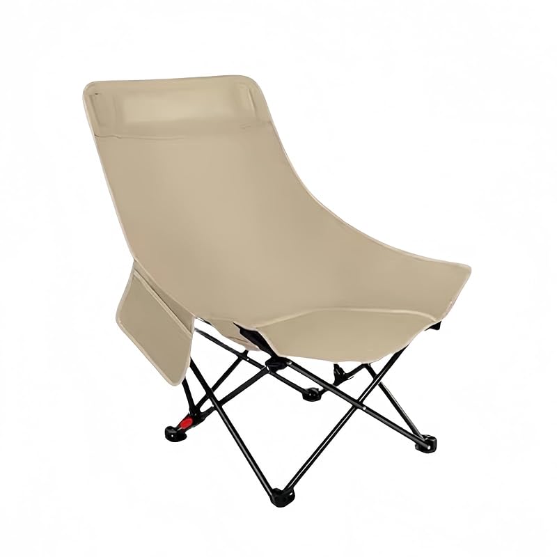 

Reelyo [lightweight 2kg/load capacity 100kg] folding chair camp chair outdoor chair moon shape design compact storage With side pockets For