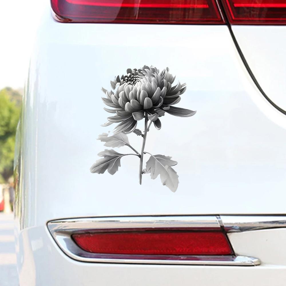 QT2454#15cm Like A Chrysanthemum That Has Lost Its Color Car Sticker, Suitable for Laptop, Car, Truck, Van, SUV, Motorcycle, Bumper, Window