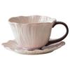 300ML European Ceramic Coffee Cup Saucer Flower Shape Mug Delicate Flower Afternoon Tea Flower Tea Coffee Cup Breakfast Milk Mug