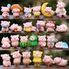 Miniature Pigs Statue Garden Decors Small Resin Pigs Figurine Toy Mini Cake Toppers for Birthday Party Decors Supplies