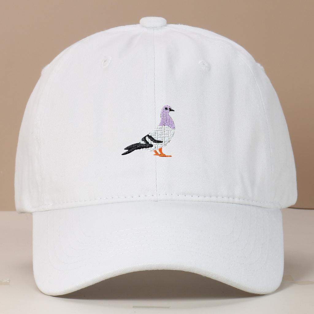 2024 Spring New Pigeon Embroidery Washed Sunscreen Sun Cap Men's and Women's Outdoor Sports Fishing Shade Baseball Cap