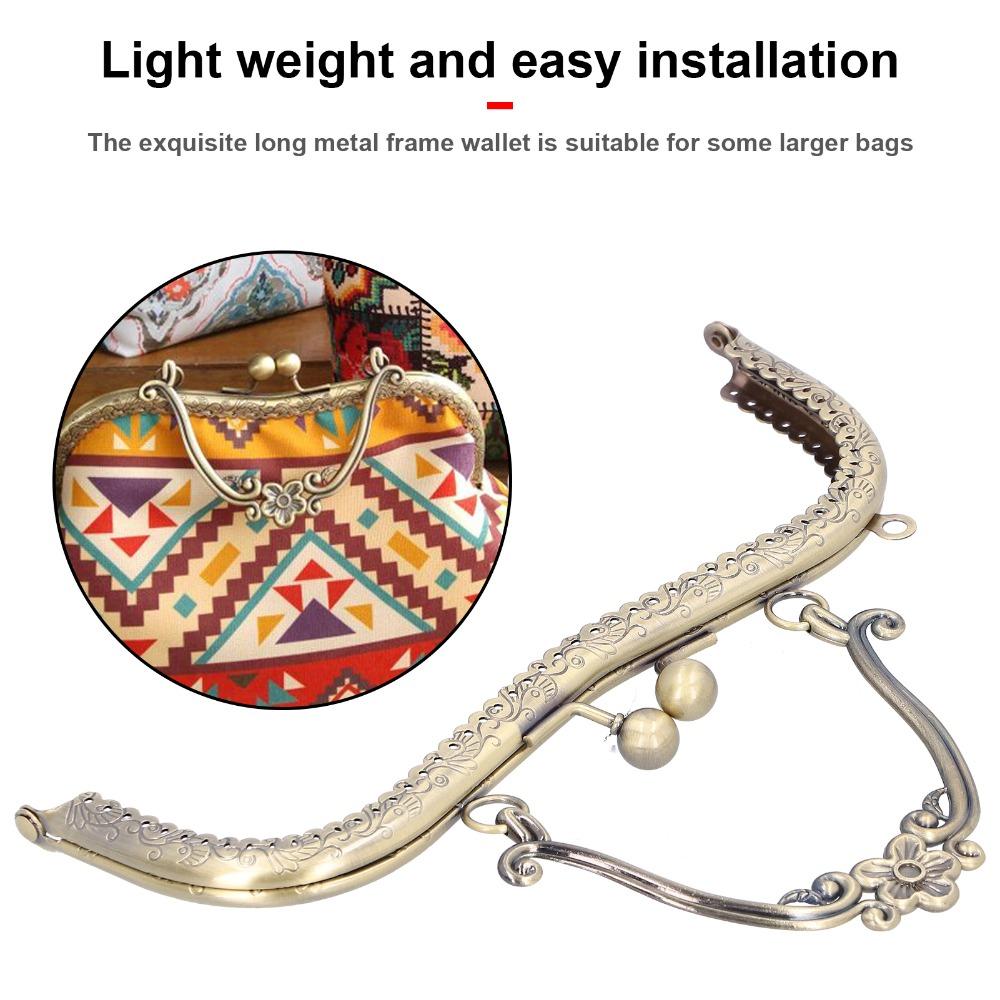 5pcs 20.5cm/8in Metal Purse Frame Bronze Color Handbag Frame Hardware Kiss Clasp Lock Purse Making