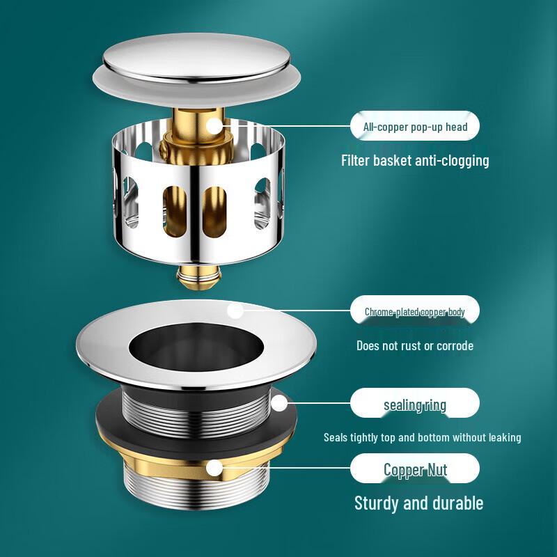 CHENDU Bathtub Pop-up Drain Stopper with Basket