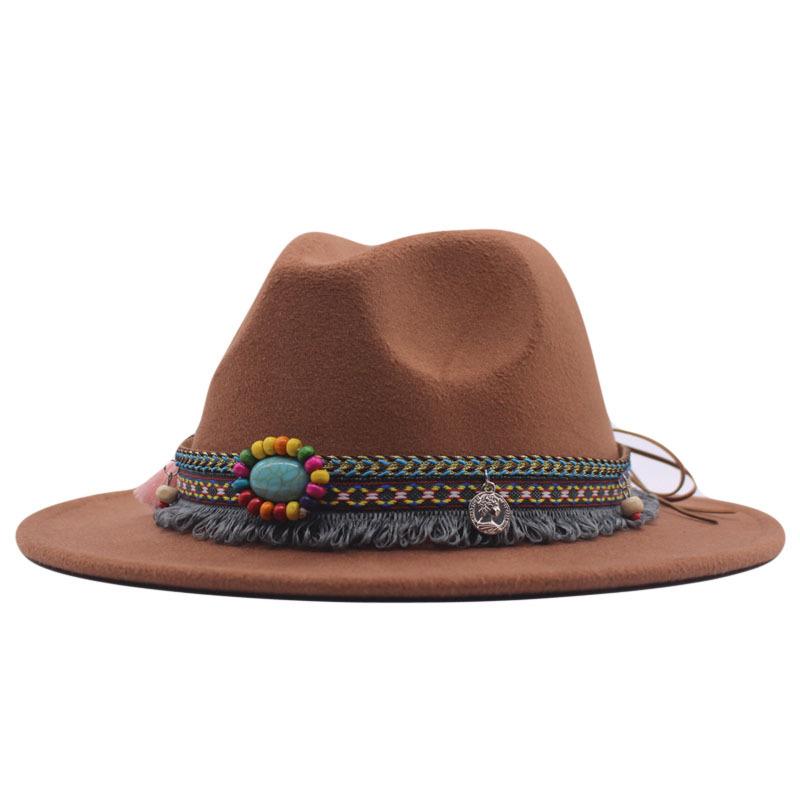 eBay New Woolen Top Hat Women's Minority Style Retro Flat-brimmed Jazz Hat