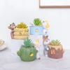 Charming Animal Resin Flower Pot, Mini Planter for Home Desk Decor, Decorative Plant Pots Ideal for Mini Cacti & Succulents