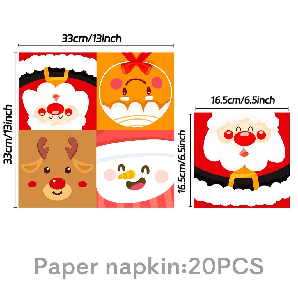 Neues Weihnachts-Cartoon Kinderparty Einweggeschirr-Set: Teller, Tassen, Servietten, Dekorationen