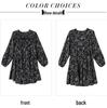 Plus Size Women's Floral Chiffon Dress: Salt-Sweet Autumn Style with Long Sleeves