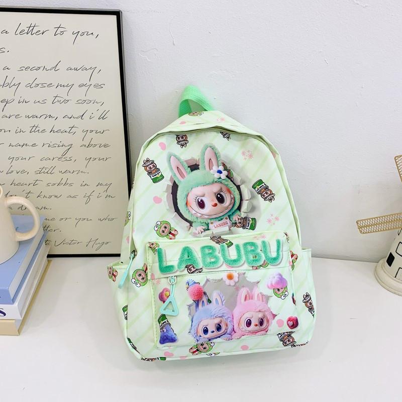 Small Cartoon Bunny Girl Student Backpack With Breathable Oxford Fabric For Daily Use
