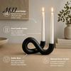 Geometric Candle Stand for Two Taper Candles 3D Printed Infinity Loop Holder, Abstract 2?Candlestick Decorative Holder Dining Table Minimalist