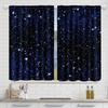 2pcs Galaxy Shining StarsCurtains Childs Fantasy Starry Sky Star Rod Pocket Window Drapes Stars Black Curtains.