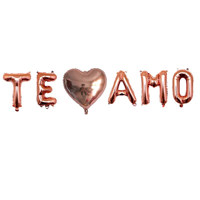 

16 inch TE AMO Balloon Spanish I Love You Letter Foil Globos Valentine s Day Wedding Anniversary Decoration Party Decoration 16INCH шоколадный