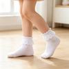 Kurze Socken für Mädchen mit Spitzenbesatz, atmungsaktiv für den Alltag