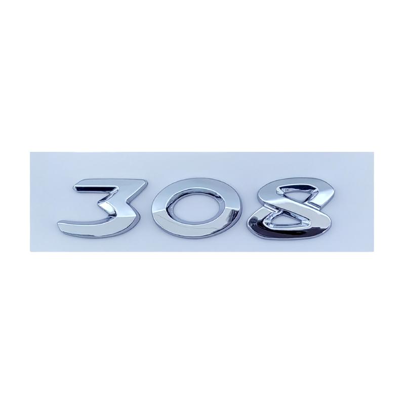 

3d ABS Хром Чорний 408 206 207 301 307 508 308 Емблема Літери Шильдик Наклейка з номером Значок на багажник автомобіля Декаль Аксесуари Chrome 308 New