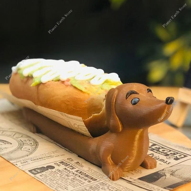 1PC Funny Hot Dogs Sushi Serving Tray Cute Shape Sandwich Dog Meal Plate Dachshund Dinner Plate Dinnerplate for Home Decor