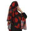 Rose Flower Silk Scarf With Breathable And Warmth For Women Fashion Accessory
