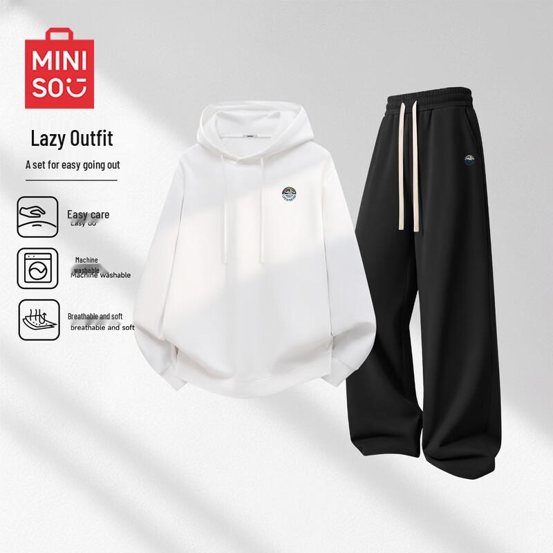MINISO Men's Hooded Sweatshirt & Straight-Leg Pants Set