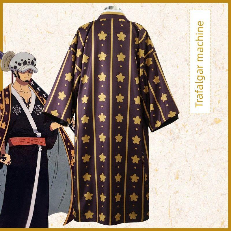 One Piece Movie Version Trafalgar Law Japanese Yukata Kimono Set Cosplay Costume Set Halloween