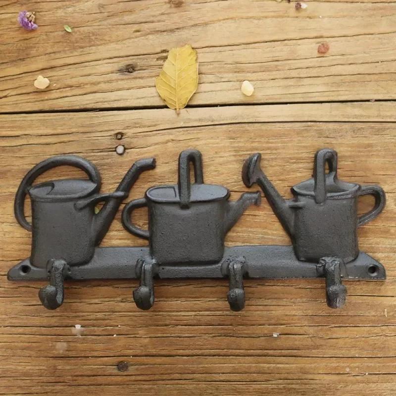 Letter Shape Hooks Metal Cast Iron Classical Retro Garden Courtyard Wall Decorate Clothes Hat Wall Mounted Rusty Colored Hook