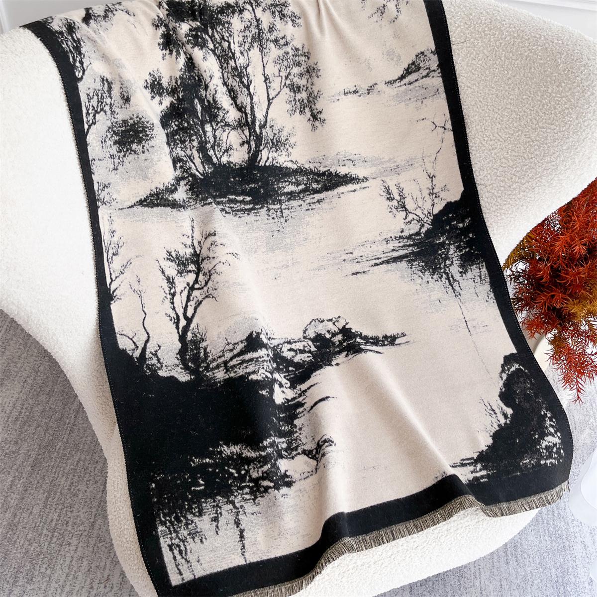 

New Luxury Scarf Women Winter Warm Shawls Cashmere Thick Neck Scarves Hijab Wraps Tassls Pashmina Blanket Neckerchief Foulard 63x180cm