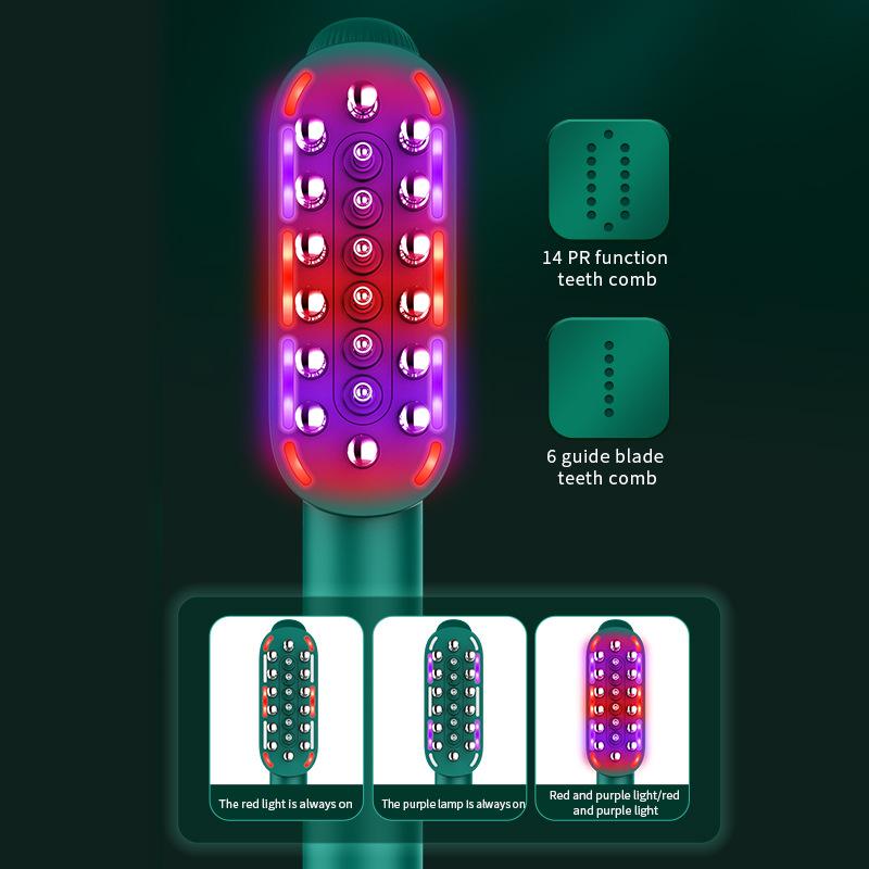 Red and Blue Light Electric Massage Comb, Scalp Medicine Dispenser, Hair Care, Massage Guide, Hair Care Essential Oil