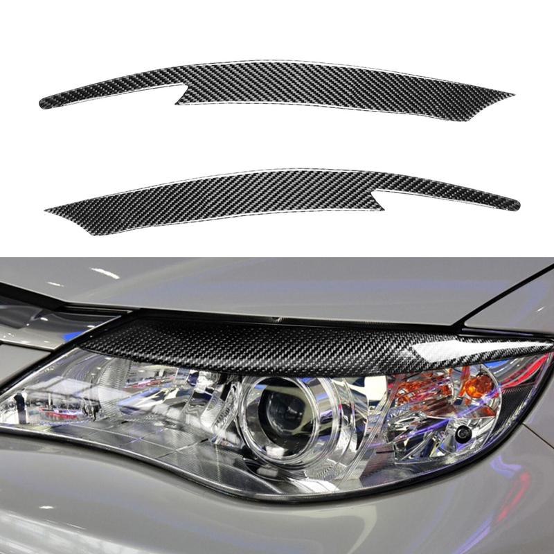Carbon Fiber Car Headlight Eyebrow Eyelid Cover Trim Sticker ABS For Subaru Impreza WRX STi X 10th 2008 2009 2010 2011