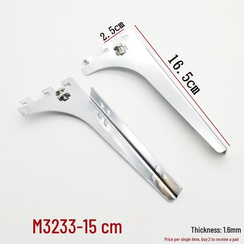 

A-Pillar Black & White Shelf Support with Thickened Silver Glass Arm, Left/Right Compatibility for Supermarket Use