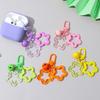 Color Candy Acrylic Pentagram Key Chain Stars Bell Charms Key Ring Earphone Case Purse Wallet Decor Accessories Kid Girls Gifts