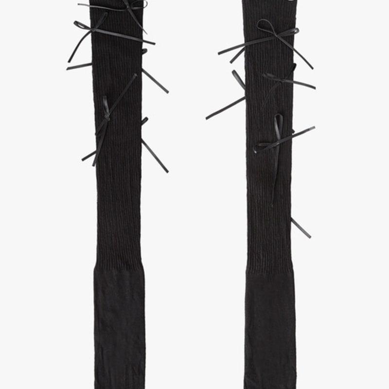 mellotory little ribbon knee socks (black)