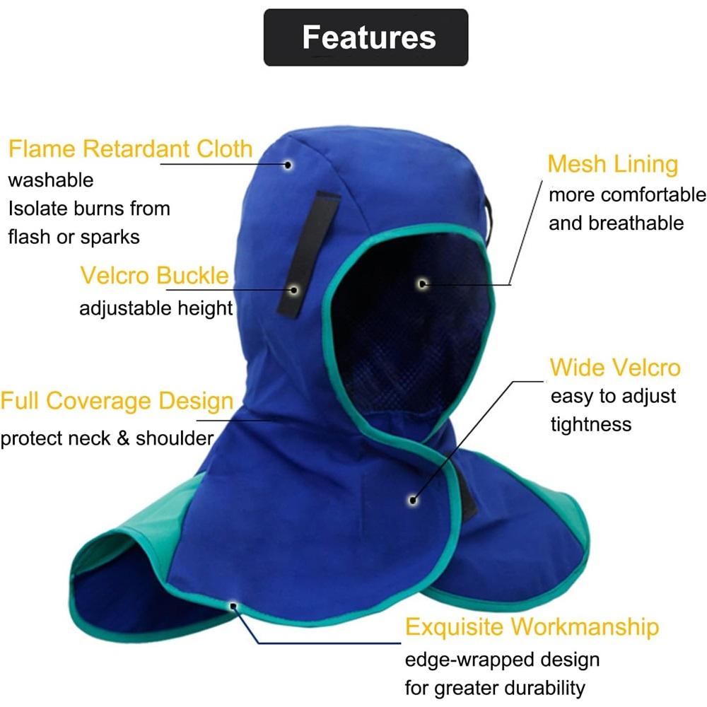 Flame Retardant Welding Hood, Neck & Shoulder Protector for All Helmets – Breathable Washable