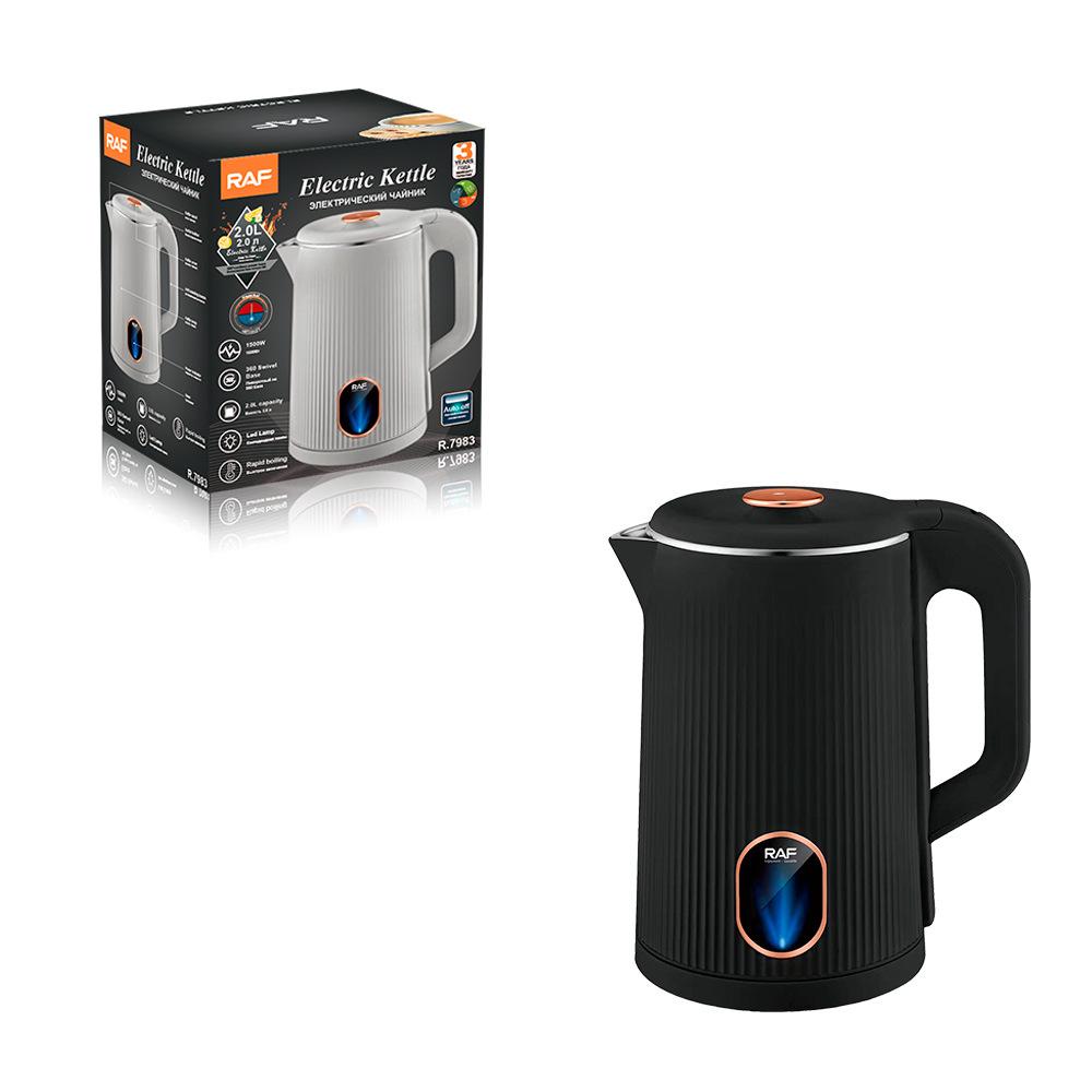 European Standard 2L Electric Kettle, Household Striped Design, Electric Kettle with Heat Retention, Water Boiler