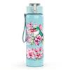 1PC Pink Boho Floral Abstract Pattern 750ml Color Plastic Sports Water Bottle Leakproof Flip Straw Lid Suitable for Sports Office Home Use
