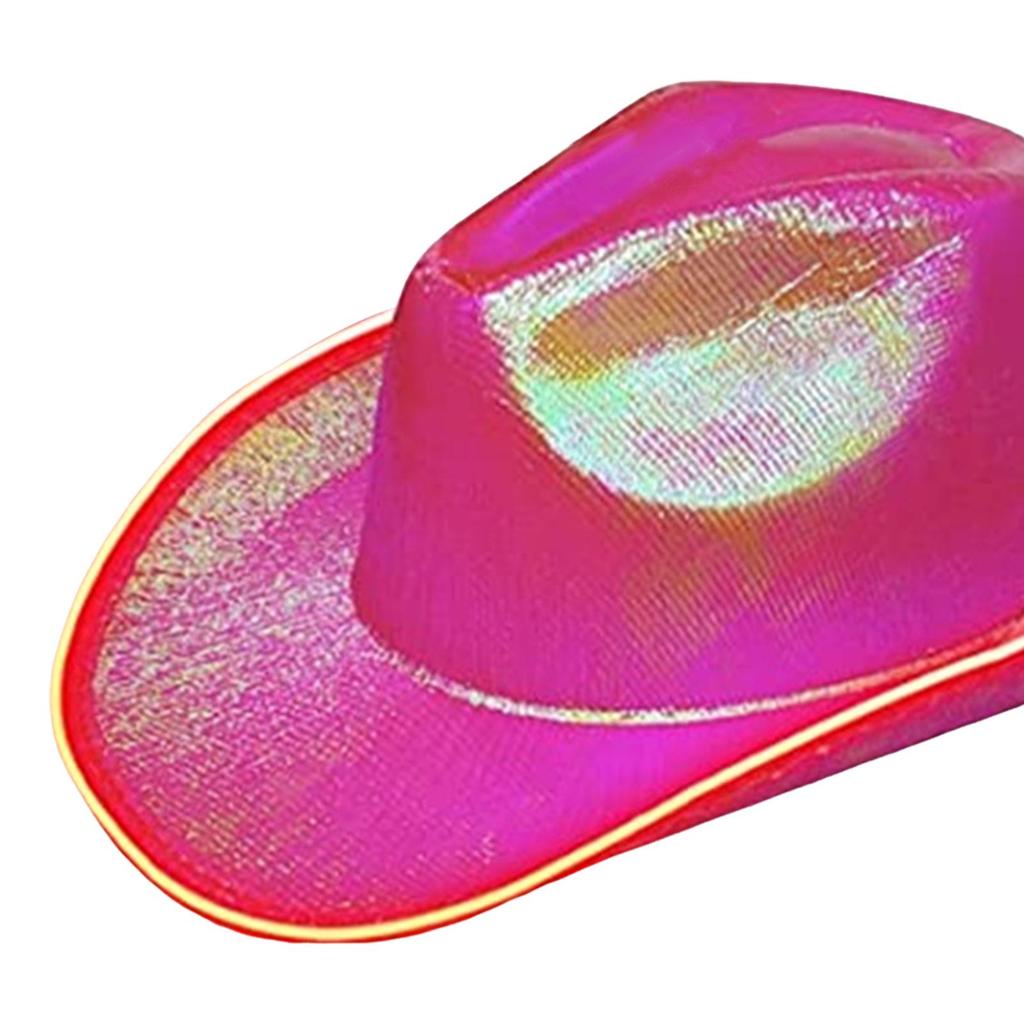 Light up Cowboy Hat Wide Brim Rave Cap Headgear Costume LED Cowboy Hat for Party Role Play Music Festival Concerts Bridal Shower