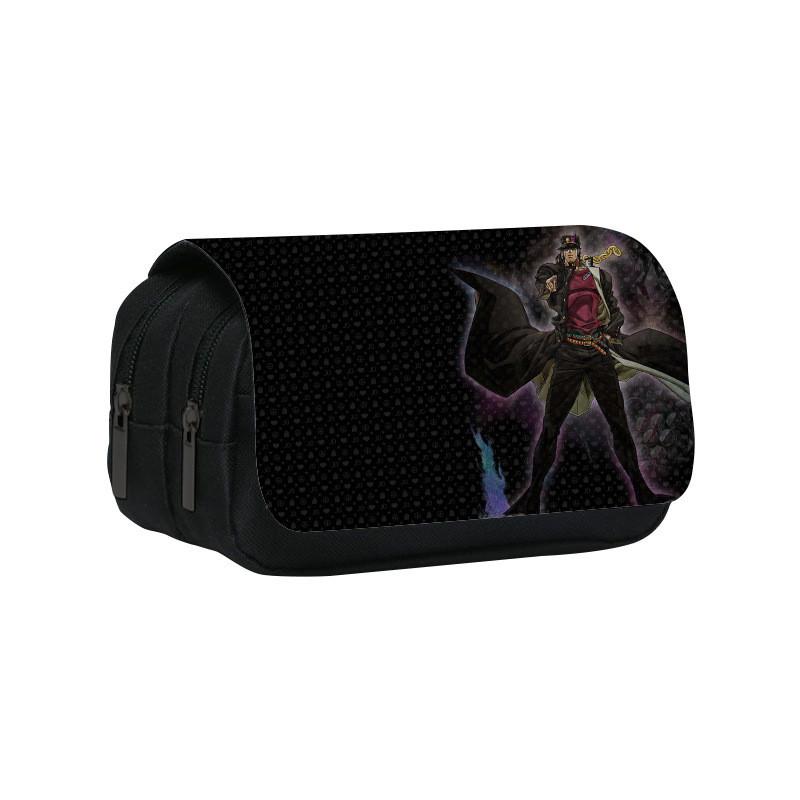 Jojos Bizarre Adventure Print Double Layer Pencil Case With Large Capacity For Study And Office Use